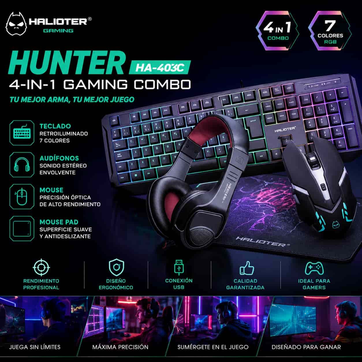 45f0c6d6-ba1e-419c-a5d0-621705d1e4e8 TECLADO COMBO GAMER 4 EN 1 HALION - Imagen 1