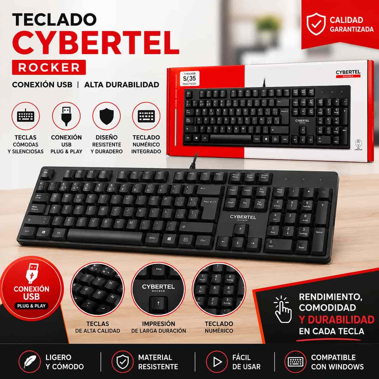 85993058-690a-4853-ab4b-e6c57786e209 TECLADO CYBERTEL ROCKER - Imagen 1