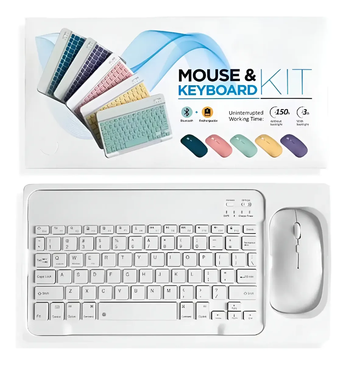 KIT DE TECLADO Y MOUSE INALAMBRICO PORTATIL CON BLUETOOTH - Imagen 1