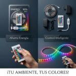 CINTAS LED RGB 5M CON CONTROL REMATE - Imagen 3