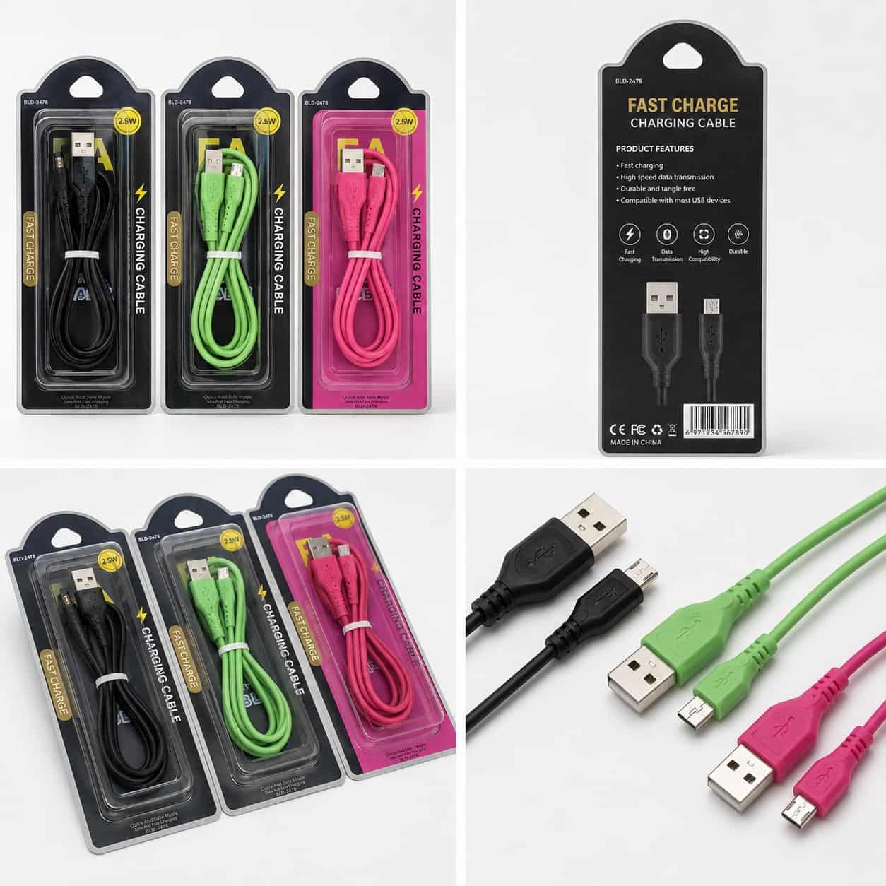 HH (16) CABLE DE CARGA Y DATOS MICRO USB V8 - Imagen 1