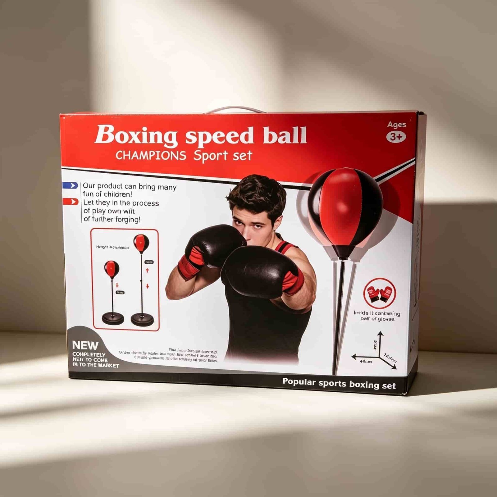 BOX SET DE BOX CON BOLA DE VELOCIDAD AJUSTABLE PARA NIÑOS - Imagen 1