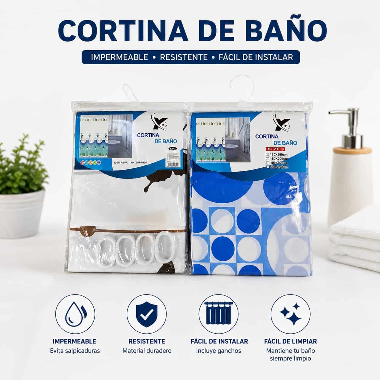 CORTINA DE BA CORTINA DE BAÑO - Imagen 1