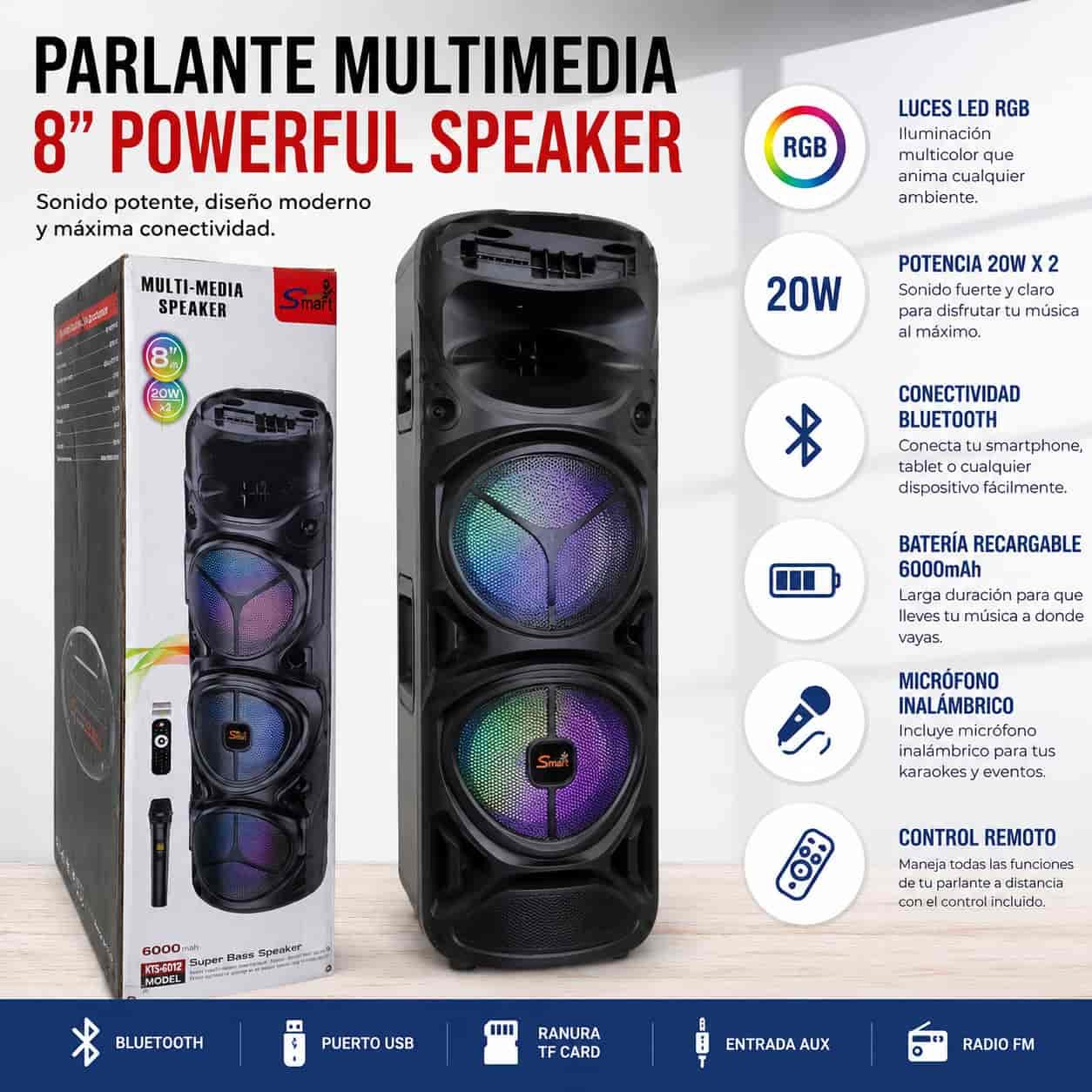 PARLANTE PARLANTE MULTIMEDIA SPEAKER DE 8" 20W - Imagen 1