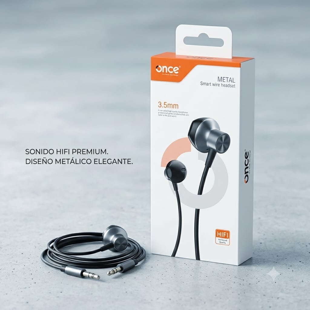 WhatsApp Image 2026-07-18 at 5.28.23 PM AUDIFONOS A CABLE METALICOS CON MICROFONO ONCE SIN CHUPON - Imagen 1