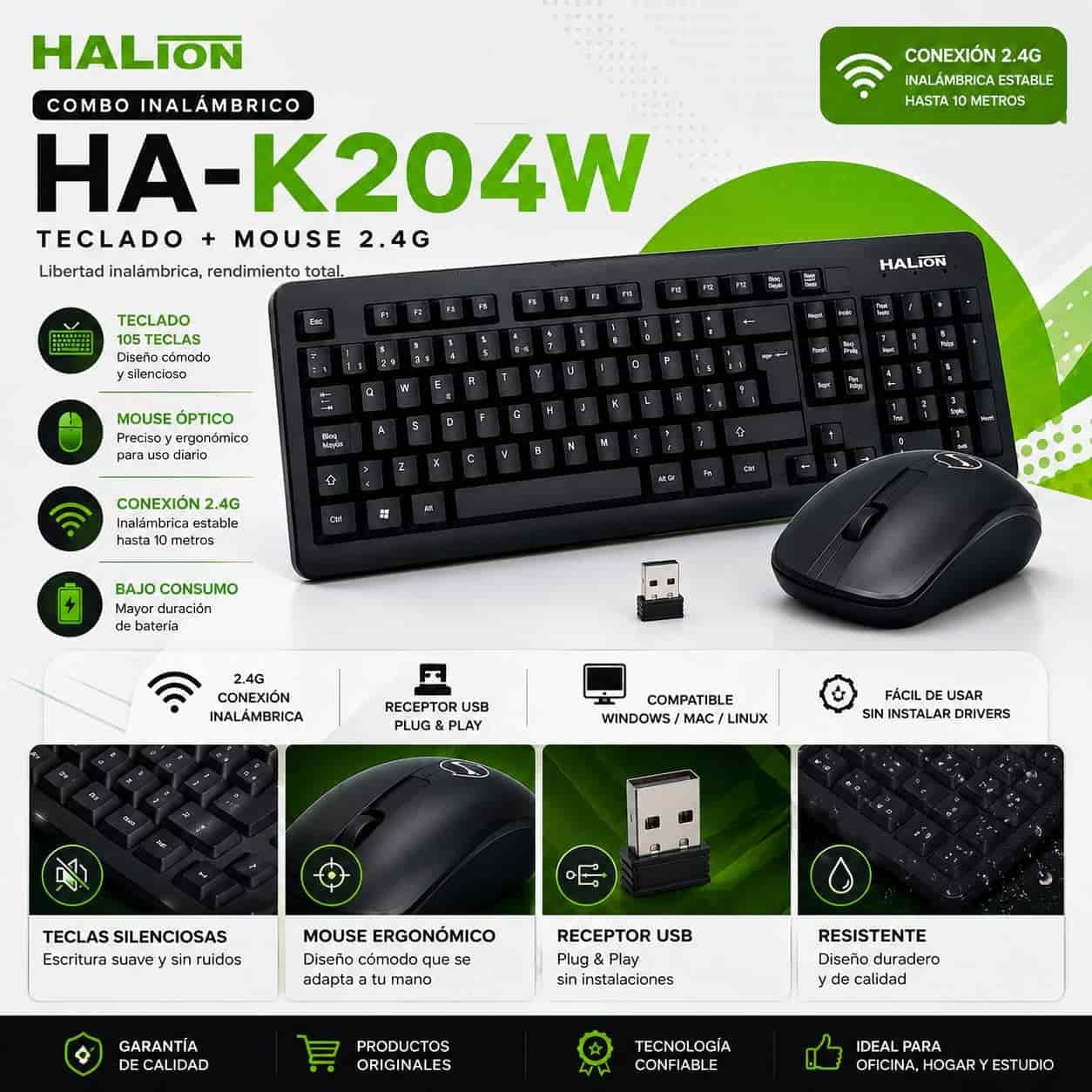 WhatsApp Image 2026-07-25 at 7.34.22 PM COMBO TECLADO MAS MOUSE HALION INALAMBRICO HA-K204W - Imagen 1