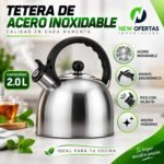TETERA DE ACERO INOXIDABLE 2.0 L CON SILBATO